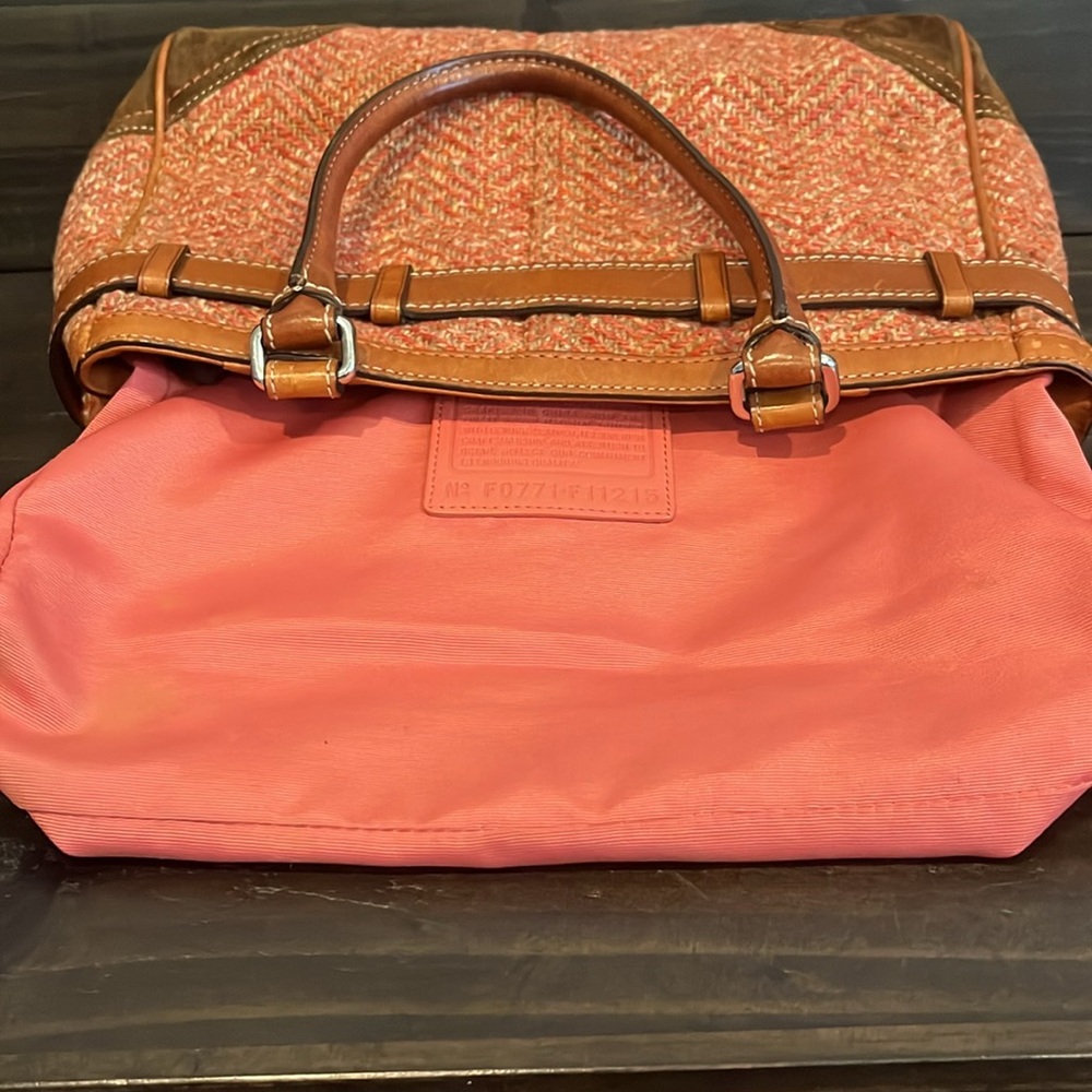 Coach Hampton Herringbone Tweed Satchel - F11215 NEAR VINTAGE - Picture 11 of 12